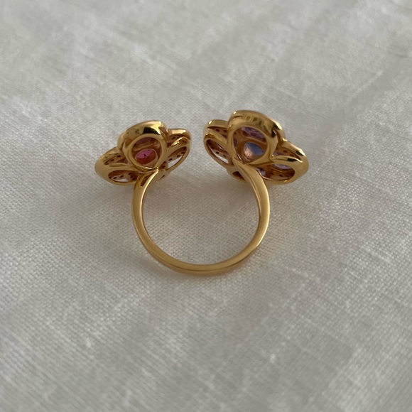 Isabelle Langlois 18kt Gold, Pink Tourmaline, Amethyst & Diamond Ring - Picture 5 of 8